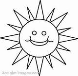 Sun Coloring Clip Smiling Smiley Clipart Choose Board Grade sketch template