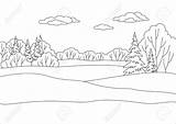 Landscape Outline Drawing Forest Winter Deciduous Snowy Trees Coloring Background Sky Tree Coniferous Pages Under Scenery Clipart Getdrawings Choose Board sketch template