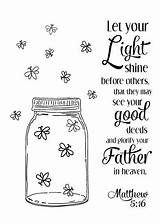 Light Let Shine Bible Printable Coloring Pages Matthew Firefly Sheet Scripture Kids Quotes Jesus Scriptures Journaling Journal Bulletin Sheets Verse sketch template