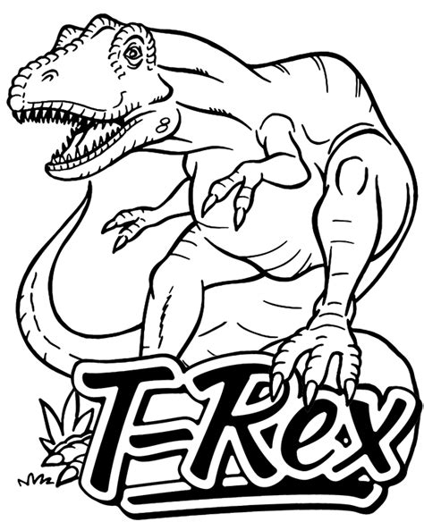 printable  rex coloring page sheet dinosaur