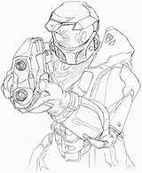 Master Chief Coloring Halo Pages Drawing Drawings sketch template