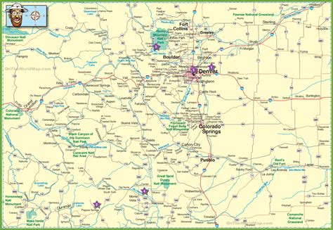 colorado state map  cities  towns campus map
