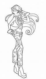 Winx Club Coloring Pages Flora Color Print Musa Kids sketch template