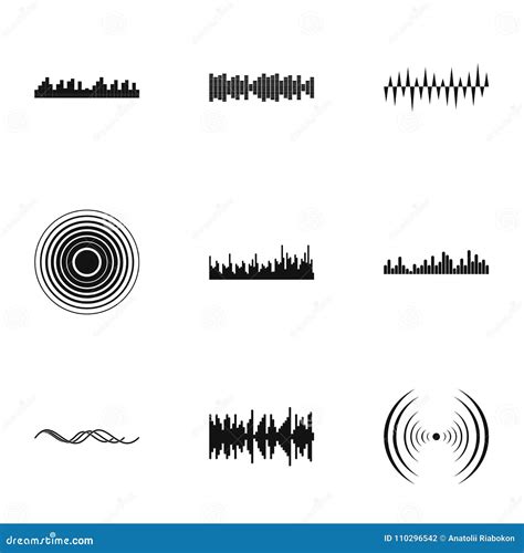 noise icons set simple style stock vector illustration  design