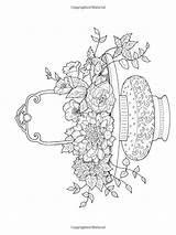 Coloring Arrangements Pages Flower Beautiful Creative Adult Basket Book Floral Flowers Haven Color Books Embroidery Print Drawing Patterns Pergamano Amazon sketch template