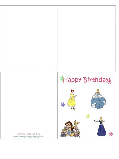 disney printable birthday cards disney birthday card princess