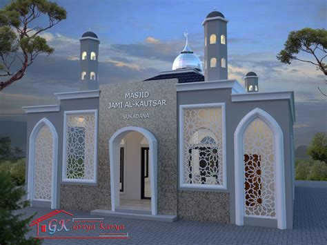 masjid modern minimalis jami al kautsar ciamis griya karya