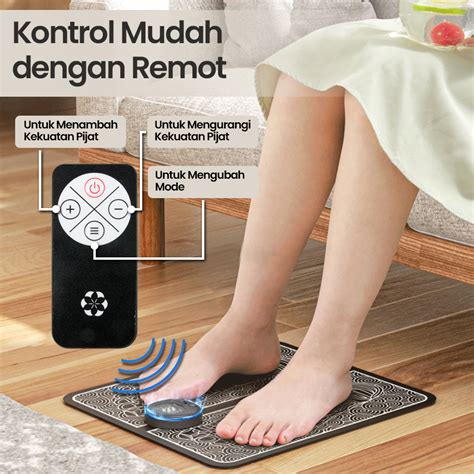 Yuku Alat Pijat Kaki Elektrik Ems Foot Massager Usb 8 Mode With Remote