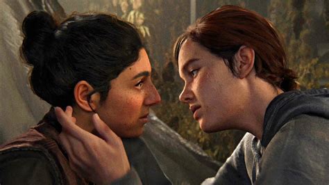 ellie and dina romance scene the last of us part ii ps4