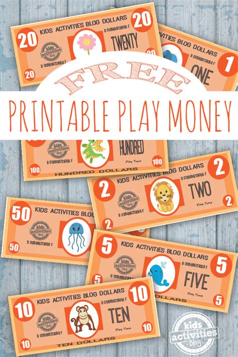 play money  kids printable play money  kids printable