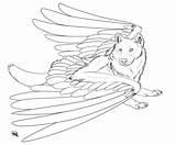 Wolf Coloring Pages Winged Lineart Line Wolves Wings Adults Deviantart Cute Drawings Drawing Color Animals Google Search Tattoo sketch template