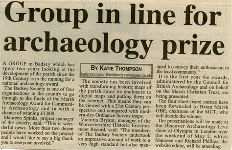 marsh award news article  feb  group    archaeology
