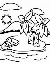 Insel Isola Paesaggi Ausmalbild Palmier Deserted Natureza Bateau Nuage Palmiers Malvorlage Ilha Palme Plantas Crayola Ausmalen Landschaft Effortfulg Diverse sketch template