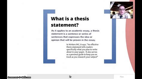 mr g explains how to create a thesis statement mp4 youtube