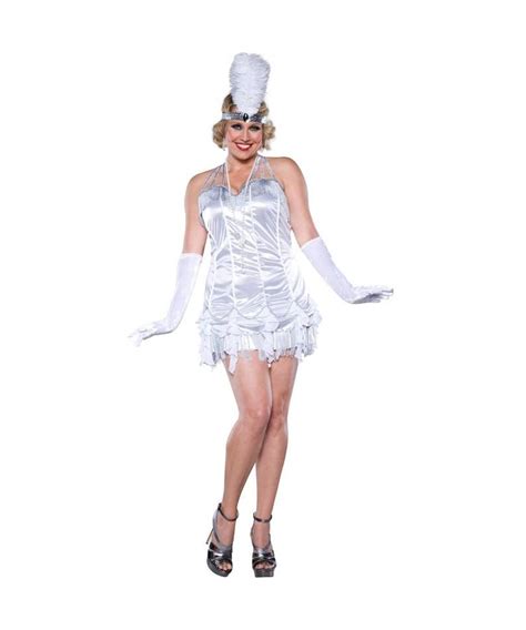 Roaring 20s Silver Flapper Womens Plus Size Costume Sexy