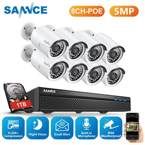 sannce ch mp hd poe network video security system mp  nvr  pcs mp  exir night