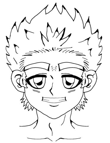 anime boy coloring page  printable coloring pages