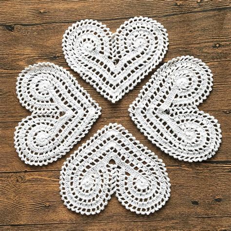crochet heart doily lena patterns