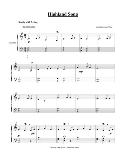 download highland song sheet music by jennifer case sheet music plus