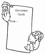 Christmas Coloring Cards Pages Card Blank Colouring Santa Tree Library Clipart Popular Illustration sketch template