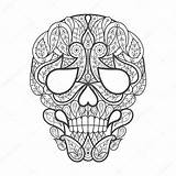 Skull Coloring Human Adult Stock Illustration Depositphotos Sasha Kasha sketch template