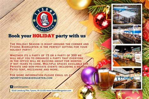 booking  holiday party   tysons biergarten