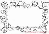 Coloring Frame Pages Frames Treehut Animals Set Sharma Swati 07kb 303px sketch template