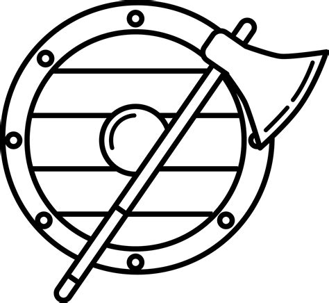 viking shield  axe coloring page colouringpages