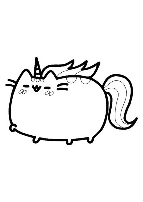 pusheen unicorn coloring page  printable coloring pages