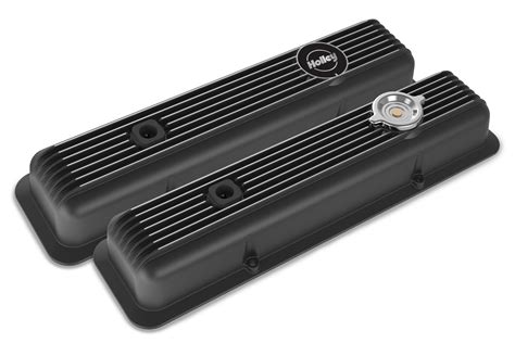 holley   muscle series valve covers  small block chevy engines black finish