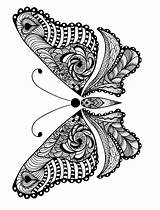 Coloring Abstract Pages Butterfly Coloringbay sketch template