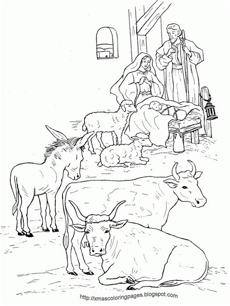 printable nativity stable coloring page sketch coloring page