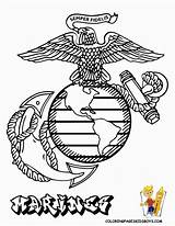 Coloring Pages Marine Logo Corp Usmc Print Adults Kids Popular sketch template