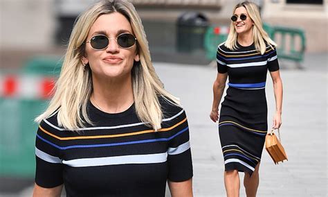Ashley Roberts Shows Off Her Incredible Figure In Chic Striped Mini Dress