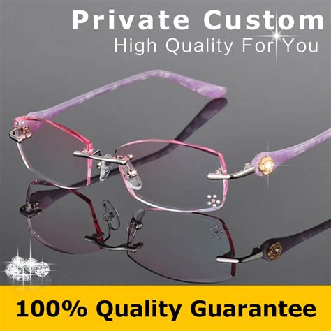 personal customized rimless eyeglasses women fashion glasses lady