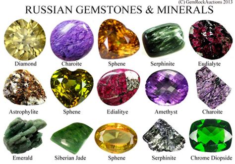russian gemstones  minerals list gem rock auctions