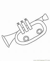 Trumpet Pages Coloring Colouring Instruments Clipart Cliparts Line Band Results Marching Library Popular Favorites Add sketch template