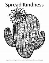 Kindness Saguaro Patterned sketch template