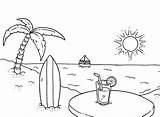 Beach Scene Coloring Pages Getdrawings sketch template