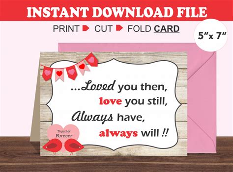 printable valentines day cards  husband printable card