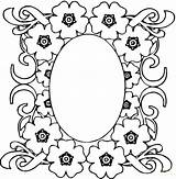 Coloring Mirror Pages Flowers sketch template