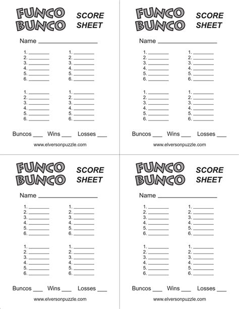 bunco score sheets  printable printable word searches