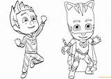 Pj Catboy Connor Masks Pages Pajama Hero Coloring Color sketch template