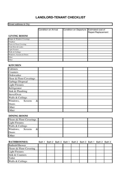 property inspection checklist template addictionary