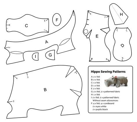 printable animal sewing patterns     printablee