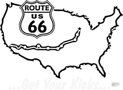 famous route    map  usa coloring page  printable