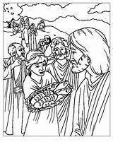 Feeds Feeding Panes Multiplicacion Activities Miracles Sermons4kids Biblia Recortar Pains sketch template
