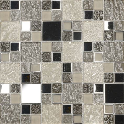 Beige Metal Textured Glass Mosaic Kitchen Backsplash Tile 12 X 12