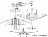 Stuka Junkers Aircraft Ww2 Axis Ju87 Attack Pers Ju Portada Planos Comentada Fotos Technical Drawings Cutaway sketch template