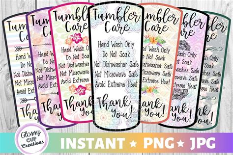 tumbler care cards md variety pack graphic  suzannecornejo